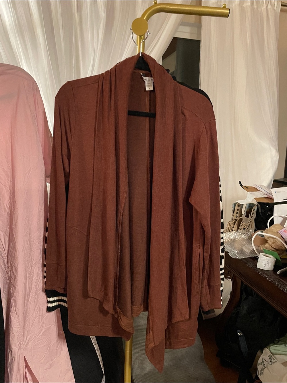 Athleta Women's Rust Brown Open Cardigan